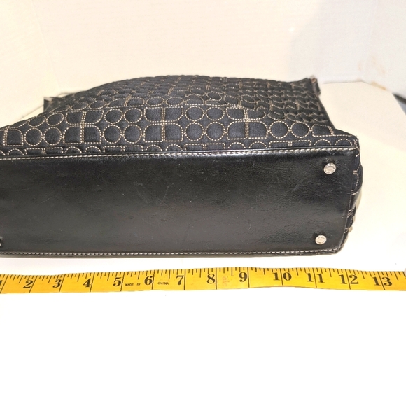 Kate Spade Black Signature Noel Logo Purse Pink Suede Interior‎ - Picture 8 of 14